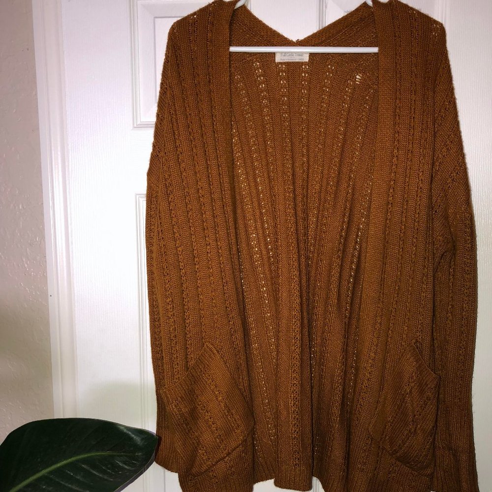 Slouchy Knit Burnt Orange Cardigan